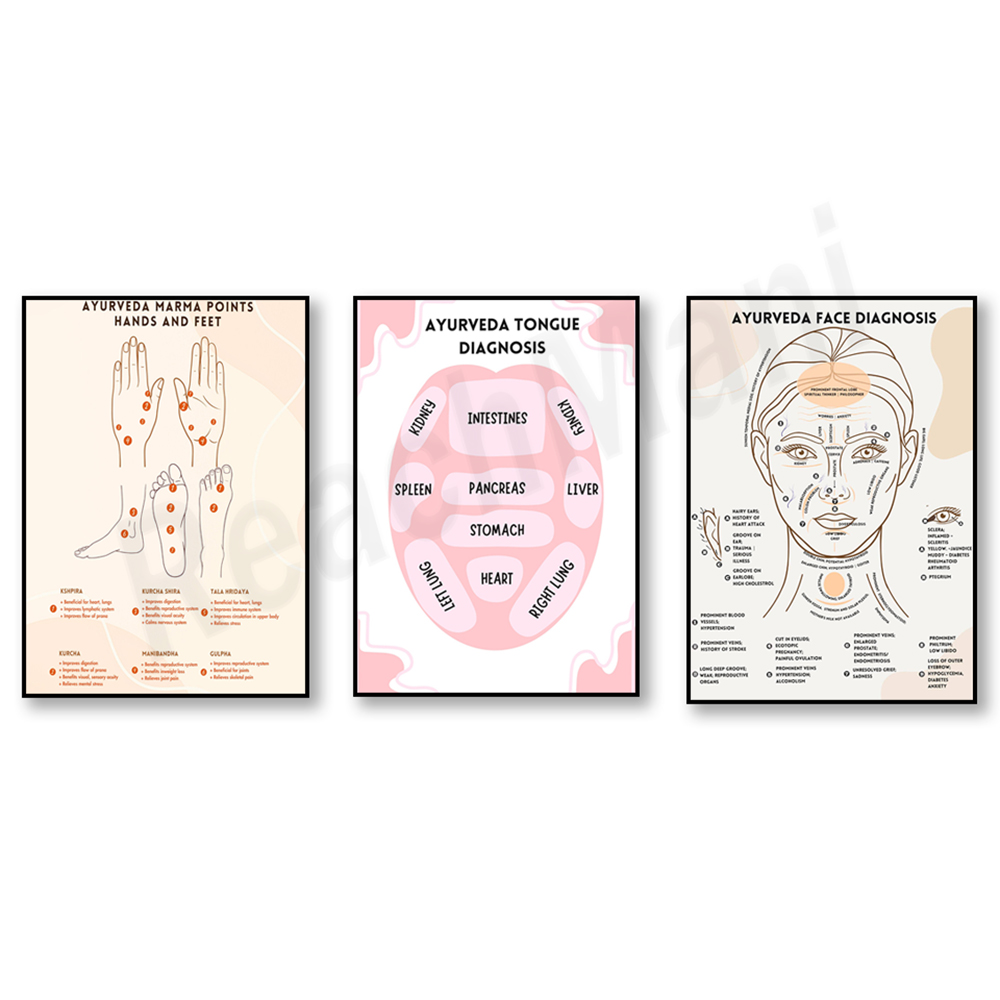Ayurvedic & Herbal Wellness Kits - Tabella energetica ayurvedica, poster diagnostico ayurvedico